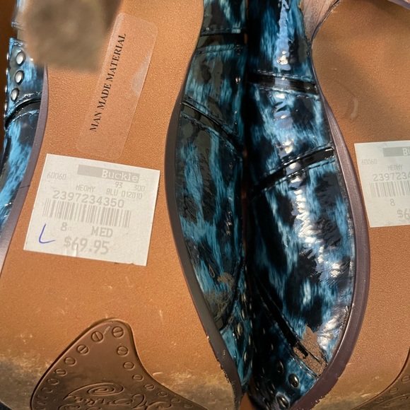 Naughty Monkey heels size 8 blue and black leopard - Picture 4 of 4